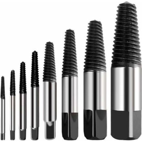 Broken Screw Extractor Multi-Point Screw Extractor Kit, Hardened Stainless Steel Broken Screw and Bolt Extractor, Easy to Remove, Suitable for Removing Damaged Screws (8 pcs) (1/5)