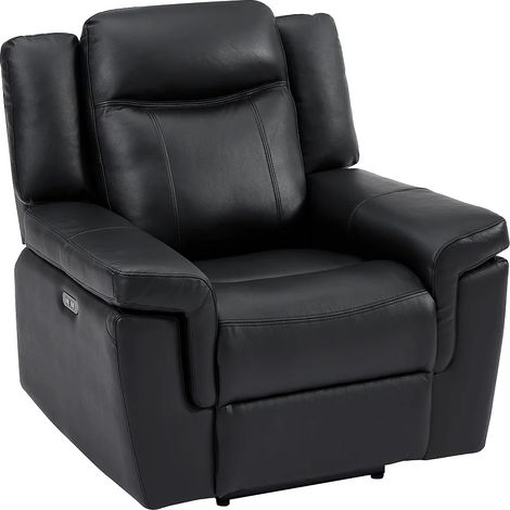 Poltrona relax elettrica in Pelle Nero - KENNETH (1/5)