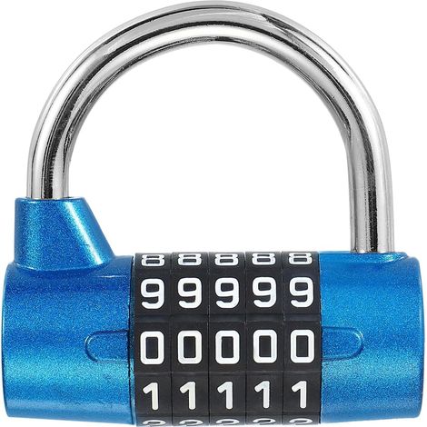 Serrure à combinaison à 5 chiffres, serrure de gymnase, serrure à combinaison réinitialisable pour l'école, casiers de sport, boîtes, boîtes à outils, clôtures (1/5)