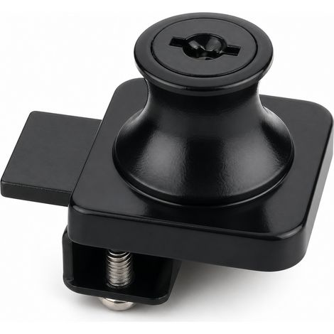 Serrure Vitrine Coulissante sans Perçage pour Porte Verre Noire (1/5)