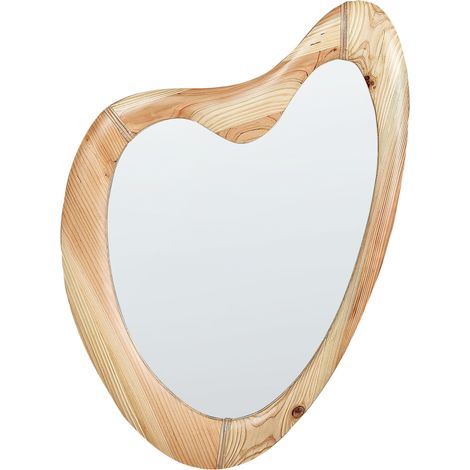 Specchio da parete con cornice in legno Pezzo decorativo da parete 77 x 90 cm Legno chiaro Neure
