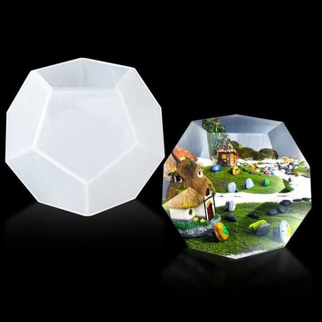 Moule en silicone - Résine Époxy - Sphère Pentagone - Diamètre 102 mm - Blanc Transparent - 1PCS