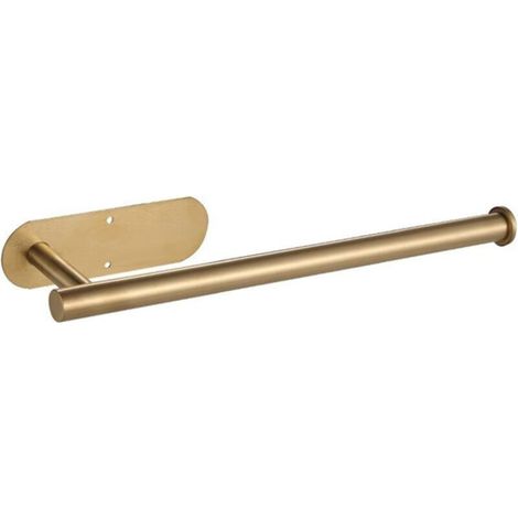 Goldener Edelstahl-Toilettenpapierhalter, 34 cm lang, für Bad oder Küche, zur Wandmontage, kann ohne Bohren an die Wand geklebt werden, 1 Stück