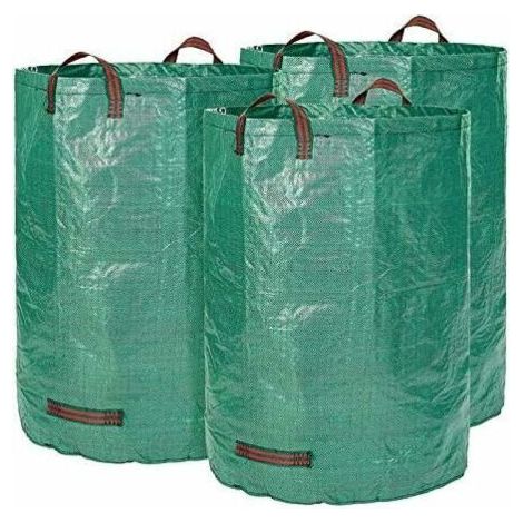 3 sacs de jardin Premium XXL - Sacs de déchets de jardin stables en polypropylène extrêmement robuste (PP) 150gsm - Sacs à feuilles autoportants et pliants (1/4)