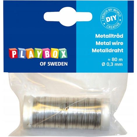 Fil métallique argenté pour décorations et ornements créatifs à faire soi-même, 80 m, Ø 0,3 mm (1/2)