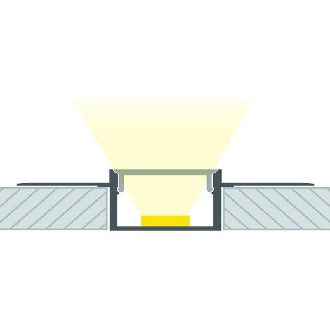 Ledkia – Profilé aluminium pour placo avec capot continu – Double ruban LED jusqu'à 20 mm – Aluminium anodisé 2 m – Éclairage homogène (1/5)