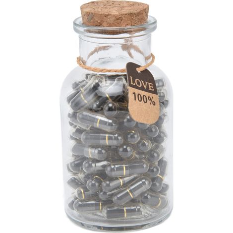100 pcs Capsules de massage en forme de pilule, flacon en verre avec papier à vœux, set cadeau idéal (1/5)