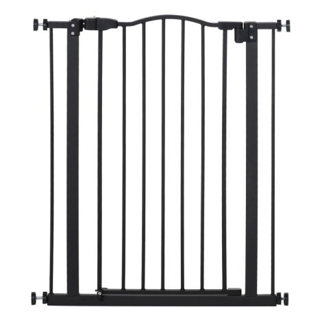 Adjustable Pressure Fit Dog Stair Gate No Drilling Safety Gate for Doorways and Hallways 74-80cm Wide 94cm Tall Black (1/5)