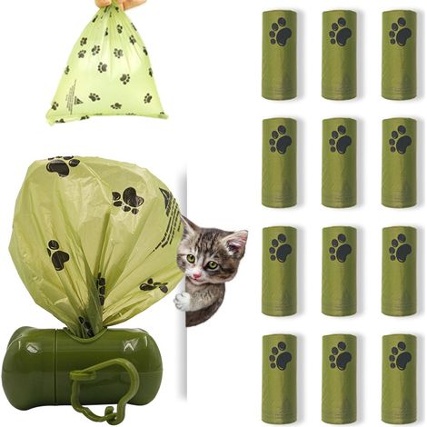 NineClouds Sac à crottes pour chien avec distributeur ,Sacs à crottes de chien Sacs à ordures biodégradables (1/5)