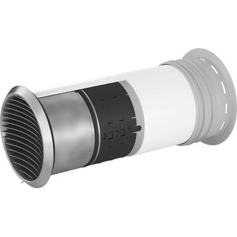 Naber COMPAIR System Ø 150 Prime P-Turbo 150 Mauerkasten, innen Rundrohr-Anschluss, Jalousie Edelstahl (1/3)