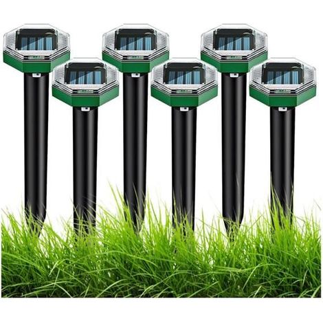 Solarbetriebener Ultraschall-Maulwurfschreck, Set von 6, Wasserdicht IP65, zur Vertreibung von Maulwürfen.