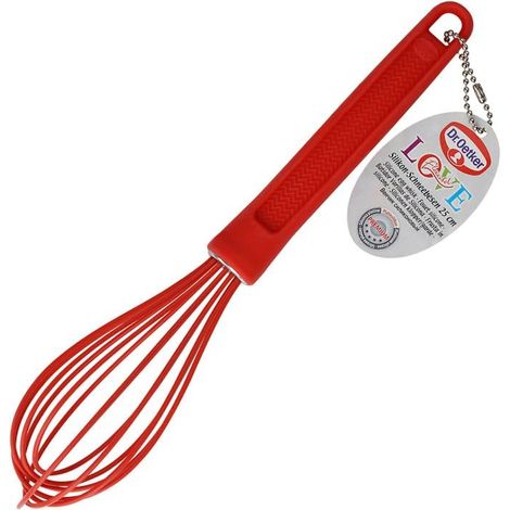 Dr. Oetker 1284 Frusta in Silicone al Platino di Alta qualità 25 cm, Rot