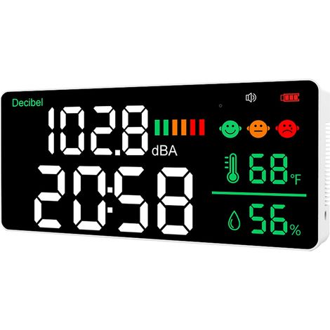 Sonomètre LED mural WiFi 2,4 GHz 11 pouces avec affichage de la température, de l'humidité et de l'heure pour Tuya (1/5)