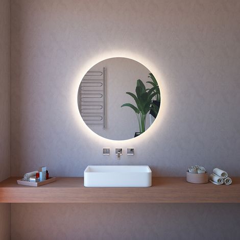 Miroir de salle de bains tactile fini brillant rond 75cm ETR116-M (1/3)