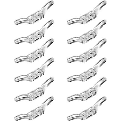 12 taquets transparents pour stores et rideaux, pour une position stable et bien rangée. (1/5)