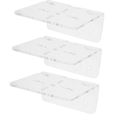 3pièces Étagères Flottantes Acrylique Transparent Support Mural pour Caméra De Sécurité Moniteur pour Petite Étagère Murale pour Haut-parleurs (1/5)