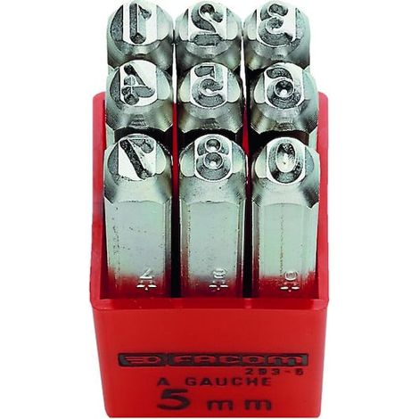 Chiffre à frapper acier longueur 83 mm (jeu 9) 293A.8 (1/2)