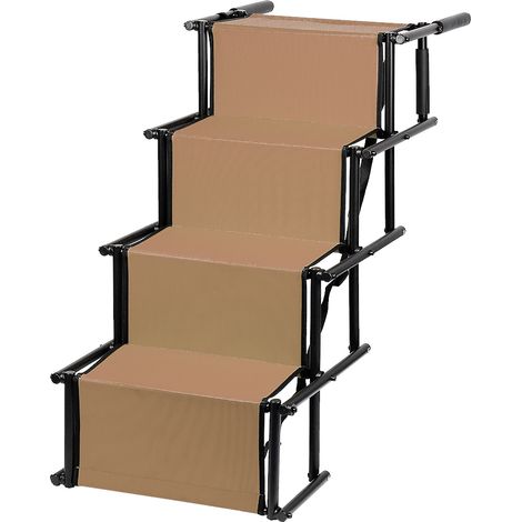 Rampe pour Chien Portable pour Voiture, Convient pour Les Chiens de Grande et Petite Taille. L'échelle Pliable de Voiture est Pratique et Rapide, Peut Supporter Un Poids de 75 kg (marron) (1/5)