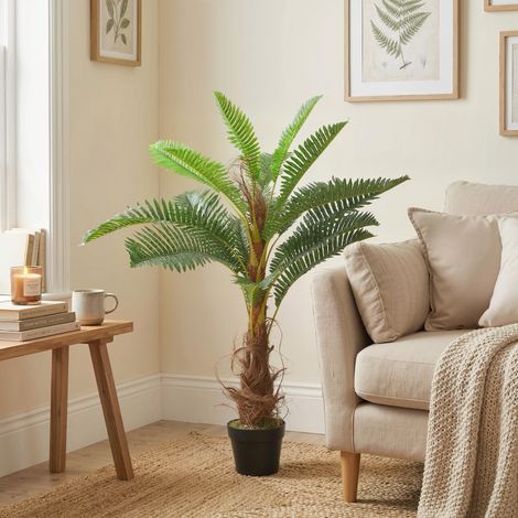 Palmier Artificiel palmier 100 cm avec 21 Feuilles en PEVA. Plante Décorative avec Pot en Plastique. Vert (1/5)