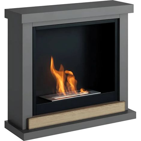 Camino a Bioetanolo TAGU FreeFlame Hagen Grigio Dettaglio Legno (1/5)