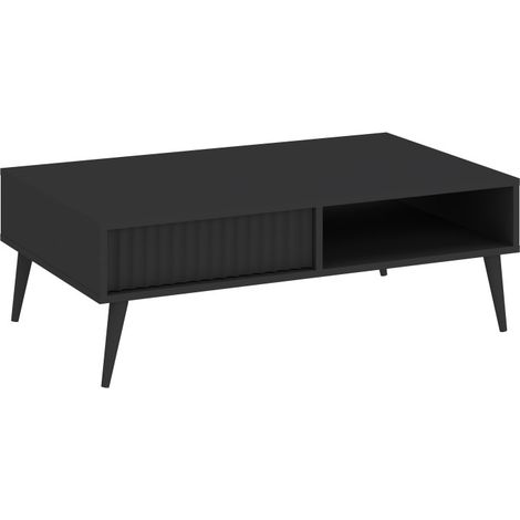 Table basse BARCELONA - 1 Tiroir - 1 Niche Gris (1/4)