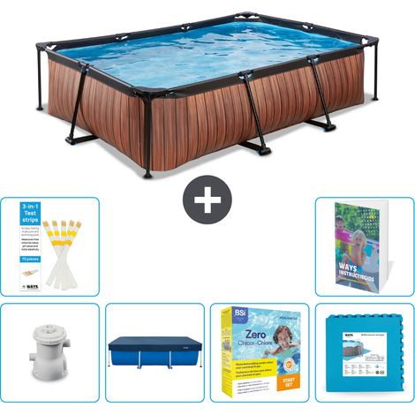 Exit-toys Piscina Exit Rectangular - Efecto madera - 300x200x65 cm - 7-piezas  S276 (1/5)