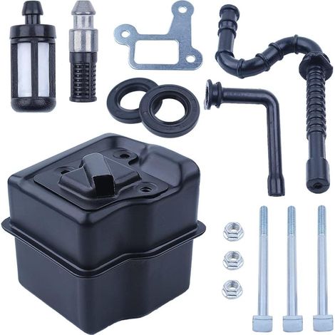 Silencieux d'échappement en W avec joint de ligne de filtre à carburant pour Stihl Ms390 Ms310 Ms290 039 029 Pièce de tronçonneuse 1127 140 0601, 9639 003 1743 (1/5)