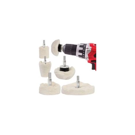 Pad Polissage Perceuse 6PCS - Disques de Polissage pour les Projets en Métal, Aluminium, Acier Inoxydable, Chrome, Verre et Bricolage - 6 Pièces (1/4)