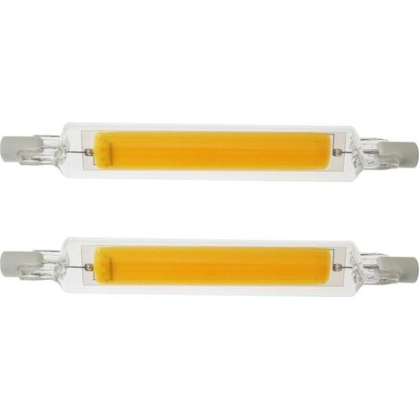 2Pcs 78MM 5W 220V Lampe à LED R7S Haute Luminosité Modèle Verre COB à Double Extrémité Lampe Remplace les Lampes Halogènes, Faible Consommation d'Énergie Lumière Naturelle (1/5)
