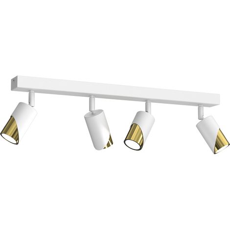 Rampe 4 spots orientables blanc/or GU10 Shift Luminex