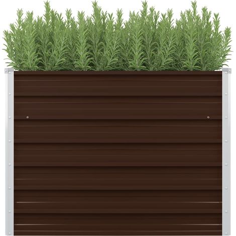 Jardinière surélevée Marron 100x100x77 cm Acier galvanisé (1/5)