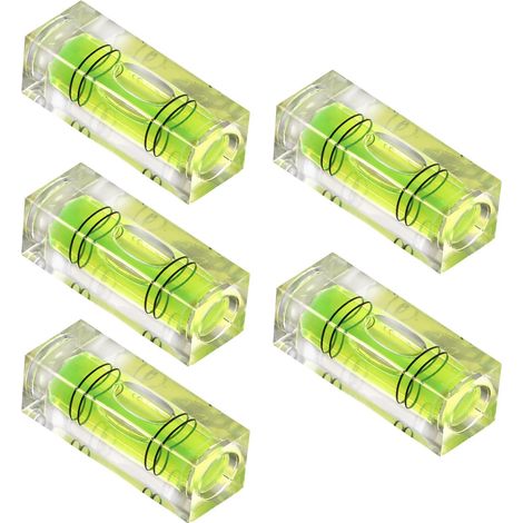 Lot de 5 mini niveaux à bulle carrés - Niveau à bulle précis - Pour appareil photo, meubles, camping et caravane (1/5)