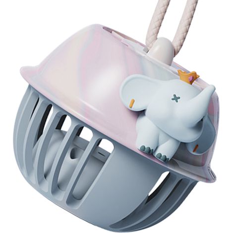 Kabelloser, tragbarer USB-Ventilator für Kinder, Mini-Handventilator mit Akku, hängend, ohne Rotorblätter, Elefantenkönig-Design, niedlich und praktisch (1/5)