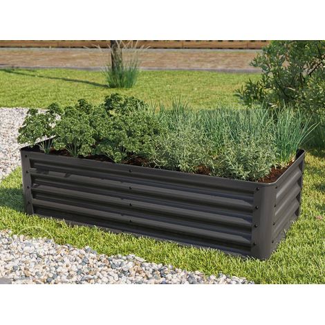 PRIMEYARD Huerto urbano LUCA, acero, antracita 120x60x35 cm (1/5)