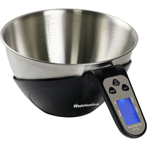 Balance de Cuisine Digitale, Balance Électronique avec Bol, Haute Précision, Mesure des Liquides, Capacité 5 kg / 2 L, Pieds Antidérapants, Écran LCD (1/5)