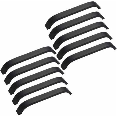 Lot de 10 Poignées Noir de Meubles Moderne 160mm Poignées pour Porte Placard Armoire avec Vis (1/5)