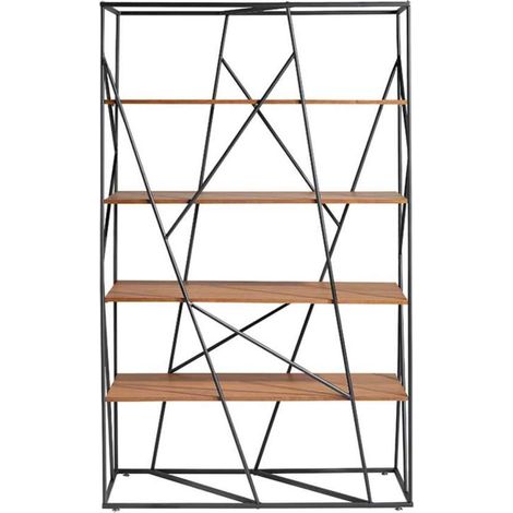 Estantería 4 baldas modelo Nereida acabado nogal, 110 x 40 x 180 cm (largo x ancho x alto) (1/5)