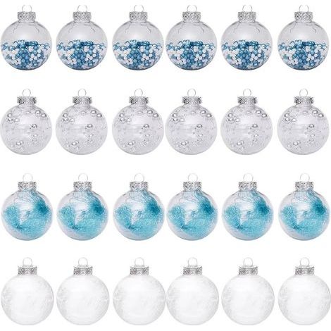 Boules de Noël Déco maison, Déco saisonnière, Accessoires de fête Kit 24 Décorations Noël pour Sapin Pour le Nouvel An, Thanksgiving, les fêtes, bureaux, pièce, la fenêtre, escaliers, portes (1/5)