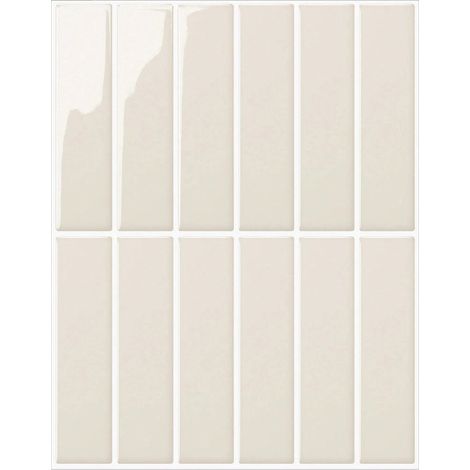 Beige carrelage adhesif mural cuisine, 3D credence adhesive, Facile à nettoyer carrelage adhesif mural salle de bain, 28x22cm 12sheets (1/5)