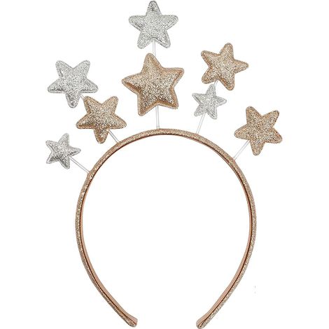 Serre-tête étoiles scintillantes argent et or pour femmes et filles, accessoire cheveux de Noël pour fête et anniversaire (1/5)