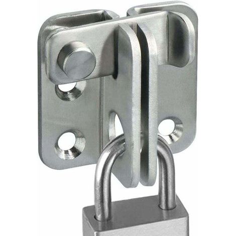 Candado para puerta corredera EMS3001-B - Cerrojo - Cerradura de puerta - Pestillo de bucle - Gancho antirrobo - Acabado en acero inoxidable cepillado -Crezuo