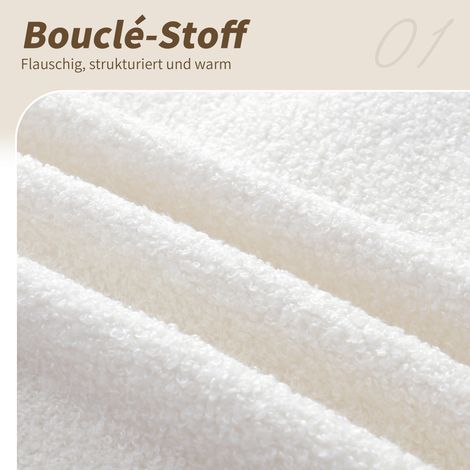 Lit enfant et adulte, canapé-lit 90x200 cm avec sommier, tissu bouclé beige, rangement intégré, chargeur USB, poche latérale, sans matelas (1/5)