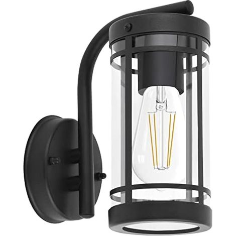 Applique Murale Exterieur,Noir Acier Inoxydable Luminaire Exterieur,IP44 Etanche Eclairage exterieur,E27 Base Applique exterieur Max 60W (1/5)