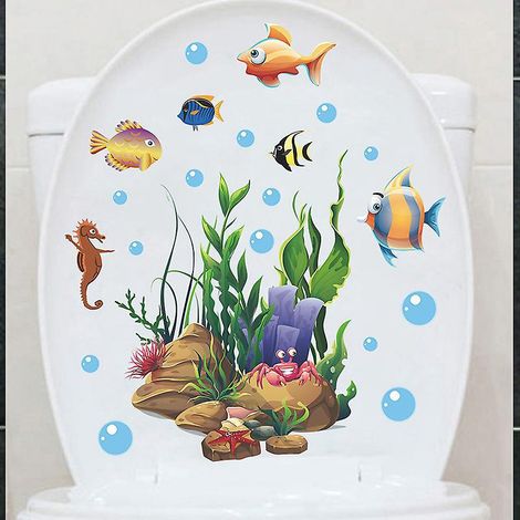 autocollants Pour Toilettes, Cratures Marines, Dcoration De Salle De Bain, Autocollants Muraux, Autocollants Autocollants (1/5)