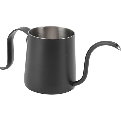 Dickwandiger Kaffeekessel aus Edelstahl 304 mit langem, dünnem Ausguss, 250 ml, für den Hausgebrauch, Farbe: Schwarz. (1/5)