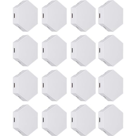Lot de 12 appliques murales hexagonales LED tactiles avec télécommande, modules géométriques assemblables, RVB multicolore, alimentation USB (1/5)
