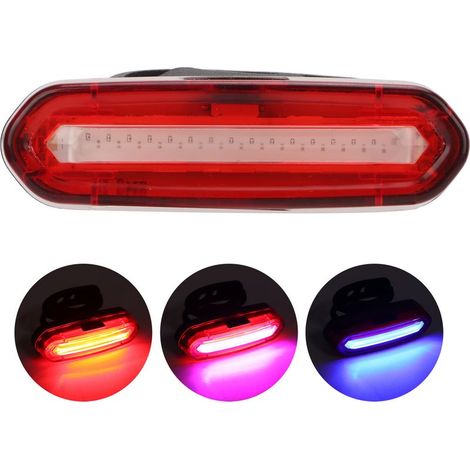Feu arrière vélo rechargeable LED étanche USB portable avec 6 modes d'éclairage pour VTT (1/5)