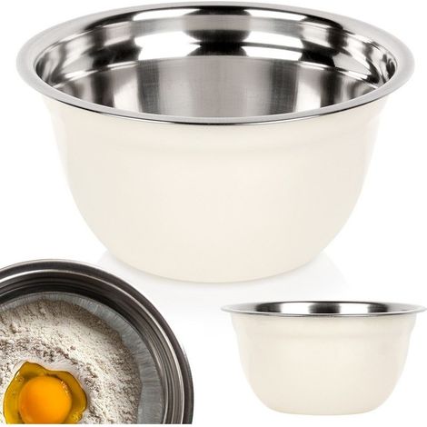 Bol de cuisine, métal, acier, blanc, petit, 14,5 cm, 700 ml, VILDE 259706 (1/5)