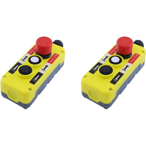 Grue électrique 2X Télécommande à bouton-poussoir Interrupteur d'arrêt d'urgence Résistant à la pluie Interrupteur de levage haut/bas Résistant à l'usure (1/5)