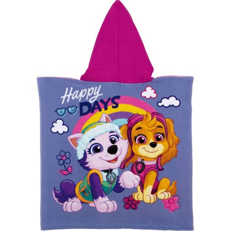 Poncho en microfibre Pat' Patrouille avec capuche, 50 x 50 cm (1/3)